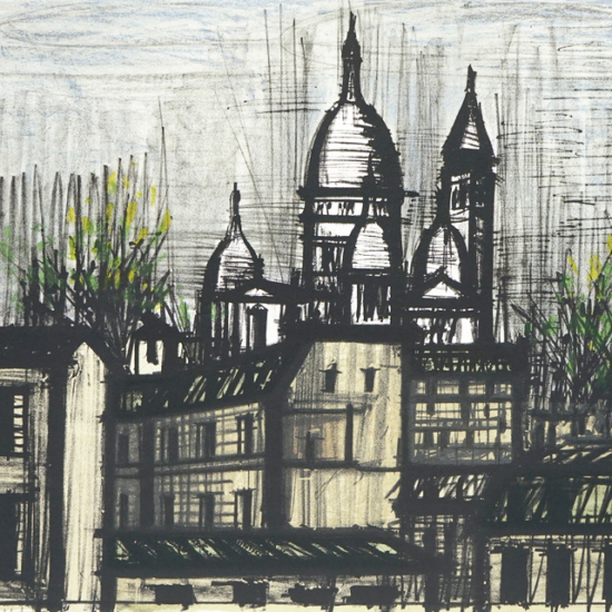 ベルナール・ビュッフェの絵画作品　タイトルは、サクレクール寺院 No.38